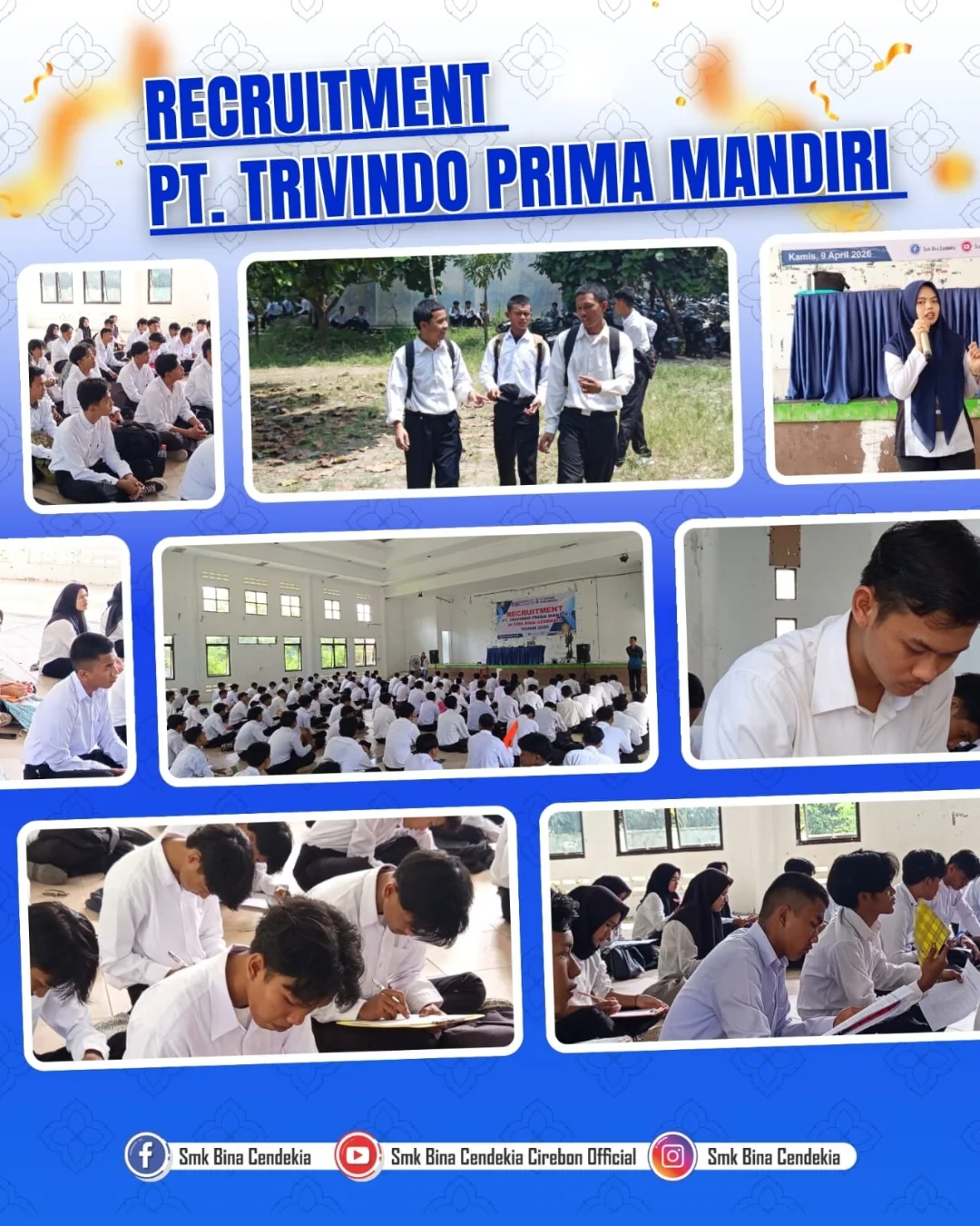Buka Peluang Karir Luas, SMK Bina Cendekia Cirebon Kembali Fasilitasi Rekrutmen Kerja Bersama PT Trivindo Prima Mandiri