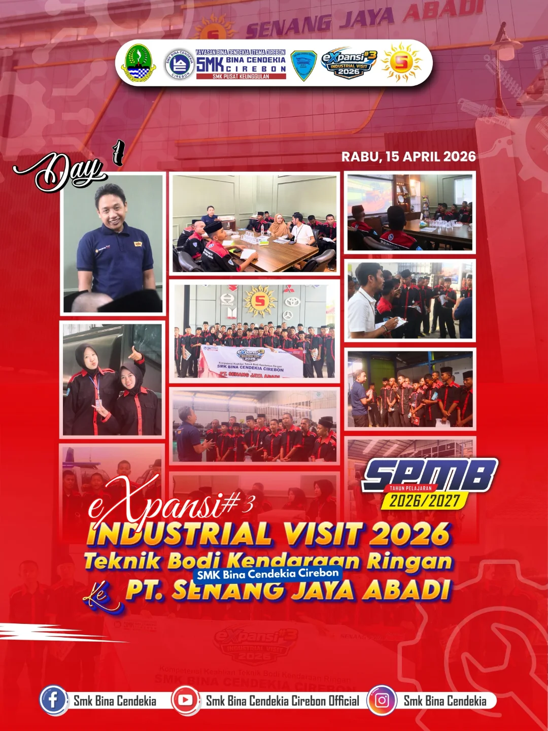 eXpansi #3 Industrial Visit 2026: Siswa Teknik Bodi Kendaraan Ringan SMK Bina Cendekia Kunjungi PT. Senang Jaya Abadi