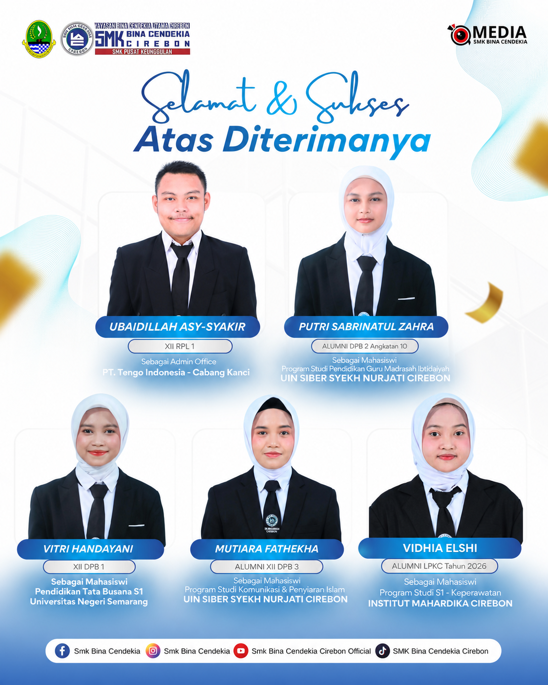 Buktikan Keunggulan Vokasi, Siswa dan Alumni SMK Bina Cendekia Cirebon Sukses Tembus Perguruan Tinggi hingga Industri